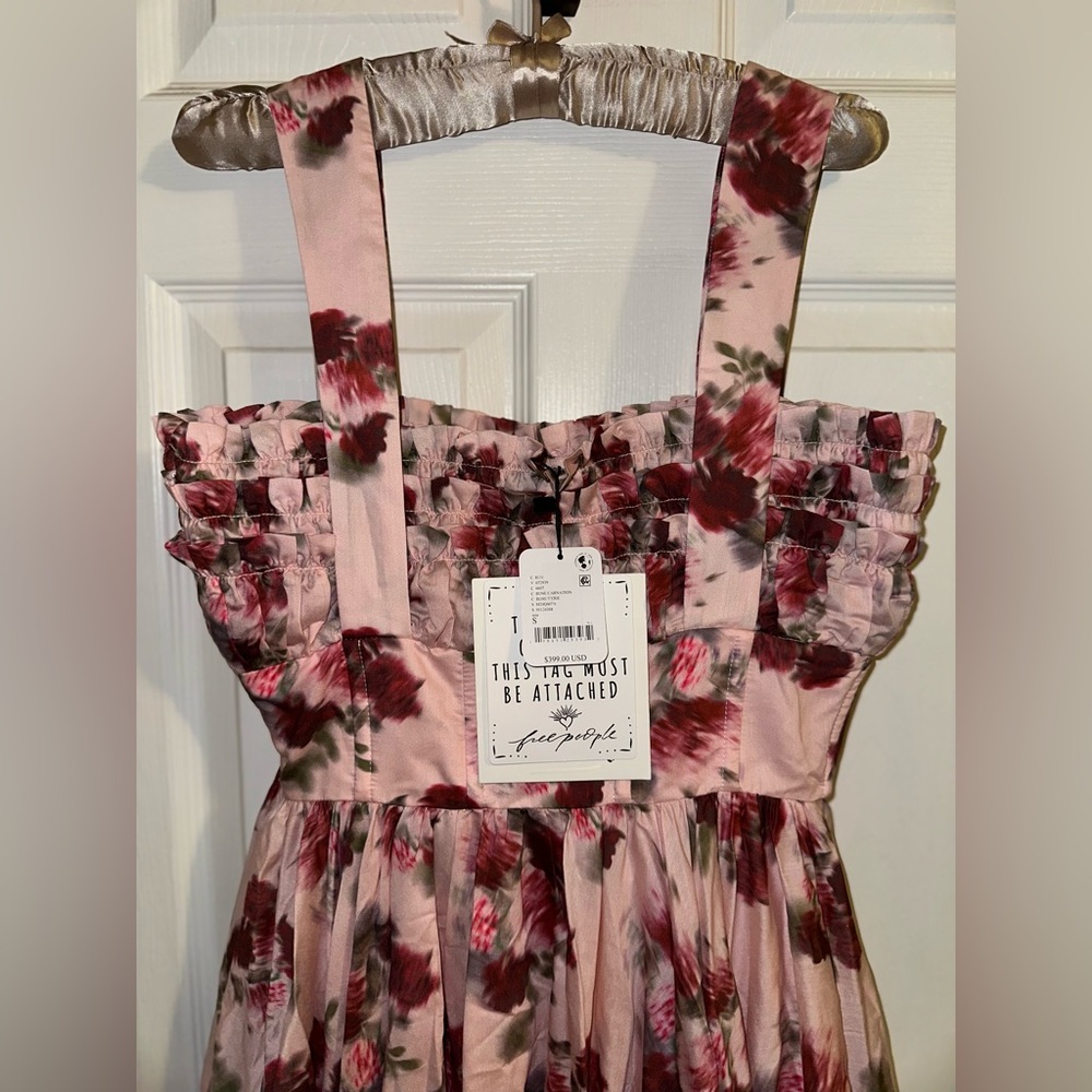 Free People x Maison Amory The Grace Dress Rose Floral NWT 🔖 - Picture 7 of 10